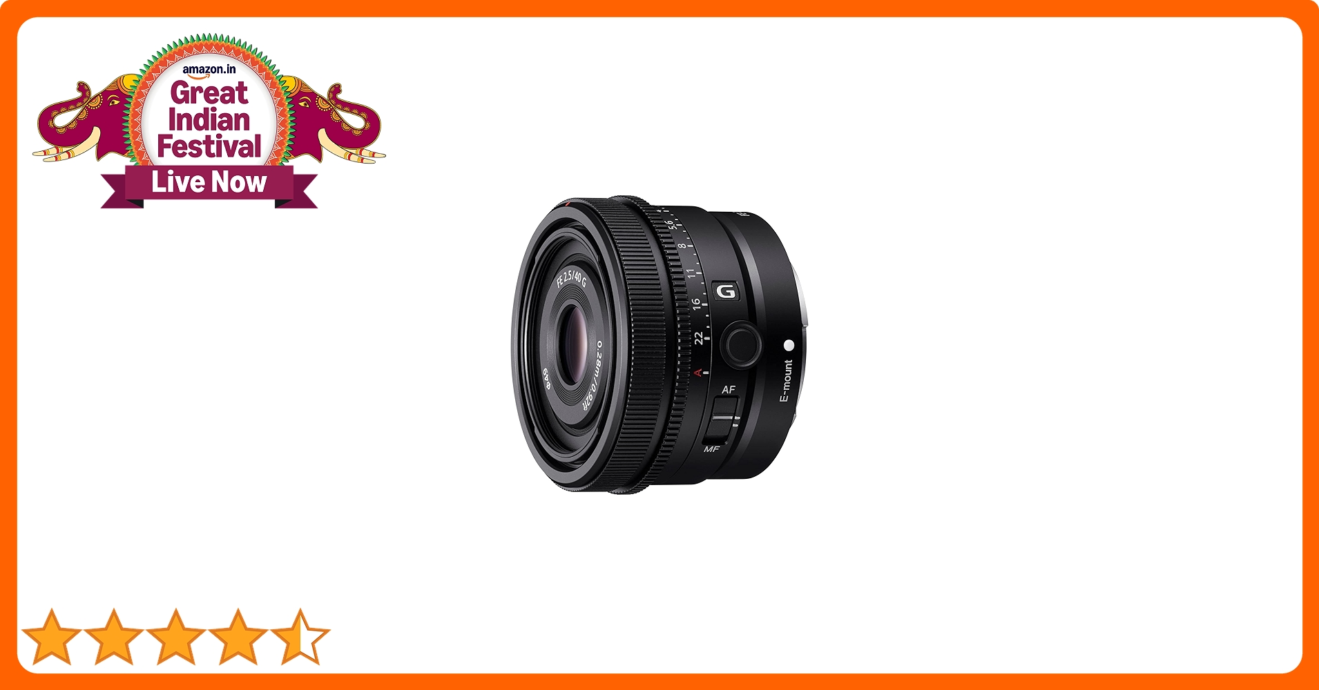 Sony E Mount Sony FE 40mm F2.5 G Full-Frame Lens (SEL40F25G